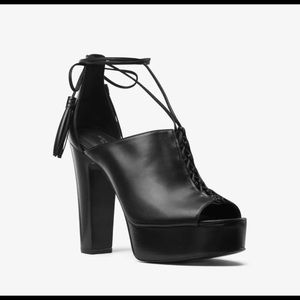 Michael Kors Sylvan Black Lace Up Platform Heels